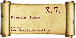 Kracsun Timur névjegykártya